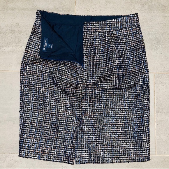 J. Crew Tweed Metallic Pencil Skirt Sz4 - Picture 4 of 9